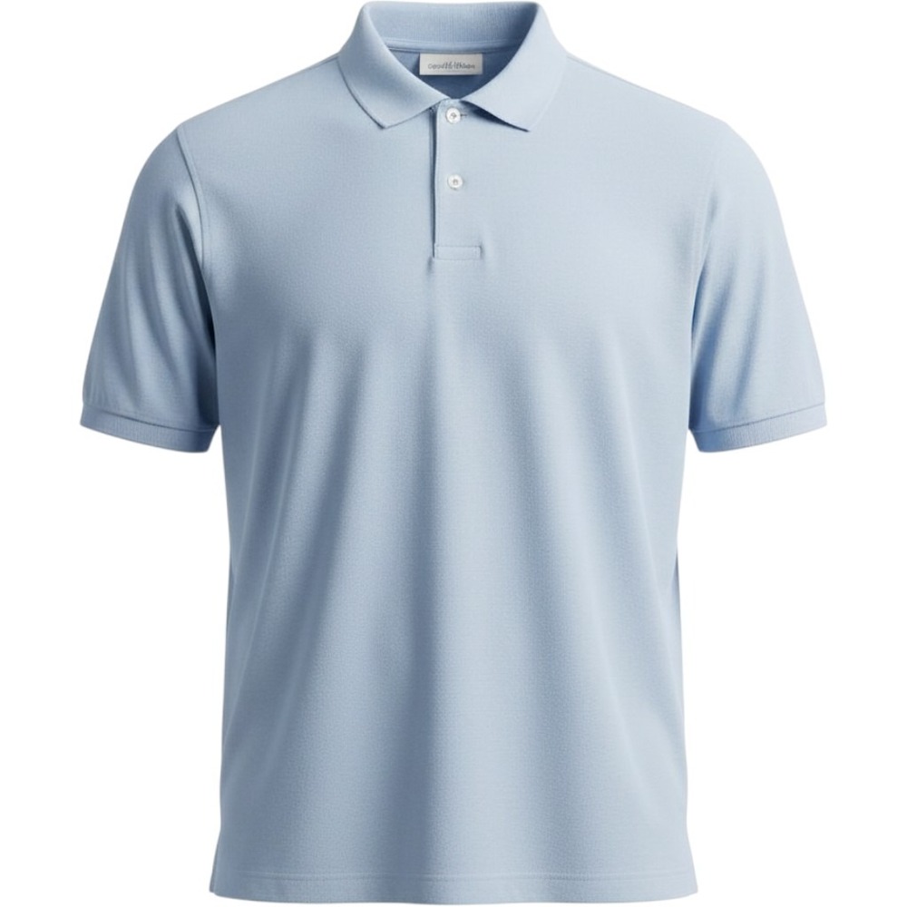 Goodfellow & Co Polo Shirt Mens L Light Blue Short Sleeve Every Wear Pique